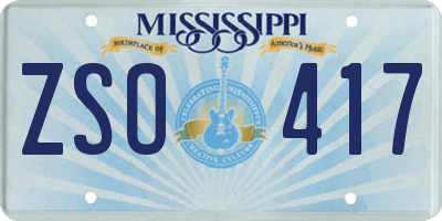 MS license plate ZSO417