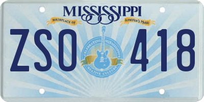 MS license plate ZSO418