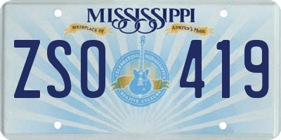 MS license plate ZSO419