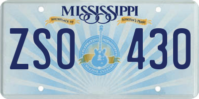 MS license plate ZSO430