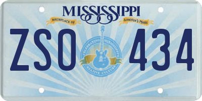MS license plate ZSO434
