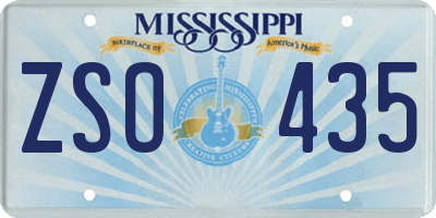MS license plate ZSO435