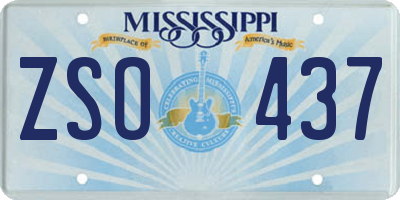 MS license plate ZSO437