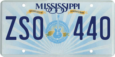 MS license plate ZSO440