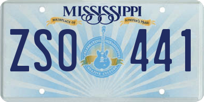 MS license plate ZSO441