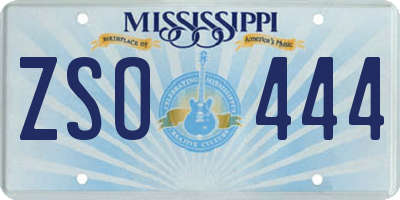 MS license plate ZSO444