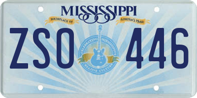 MS license plate ZSO446