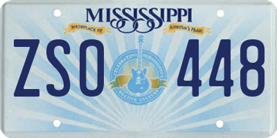 MS license plate ZSO448