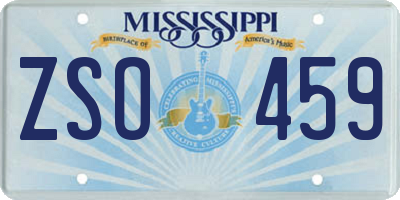 MS license plate ZSO459