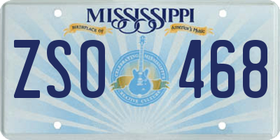 MS license plate ZSO468