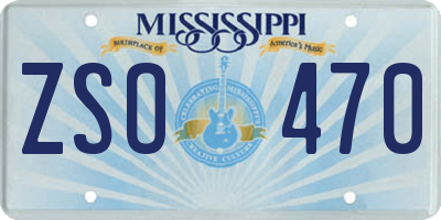 MS license plate ZSO470
