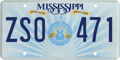 MS license plate ZSO471