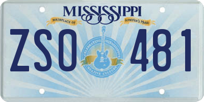 MS license plate ZSO481