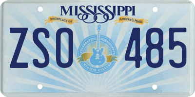 MS license plate ZSO485