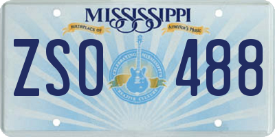 MS license plate ZSO488