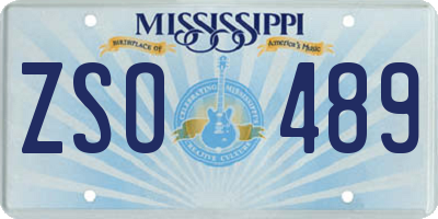MS license plate ZSO489