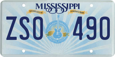 MS license plate ZSO490