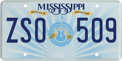 MS license plate ZSO509