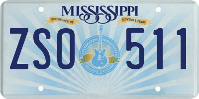 MS license plate ZSO511