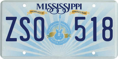 MS license plate ZSO518