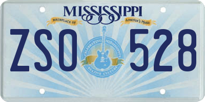 MS license plate ZSO528