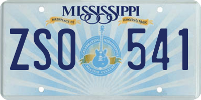 MS license plate ZSO541