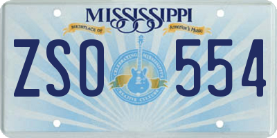 MS license plate ZSO554