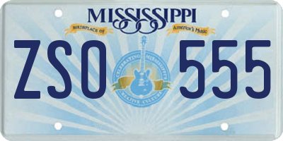 MS license plate ZSO555