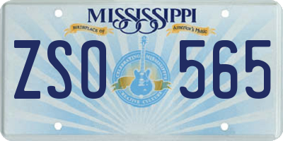 MS license plate ZSO565