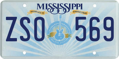 MS license plate ZSO569