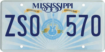 MS license plate ZSO570