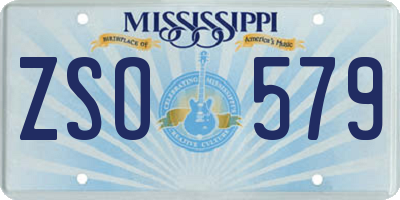 MS license plate ZSO579
