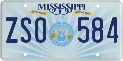 MS license plate ZSO584