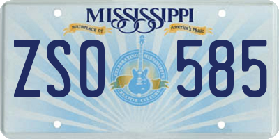 MS license plate ZSO585