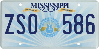 MS license plate ZSO586
