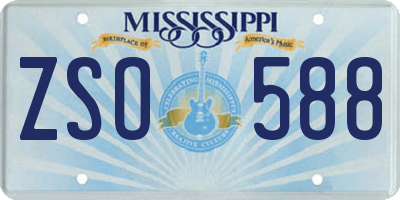 MS license plate ZSO588
