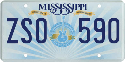 MS license plate ZSO590