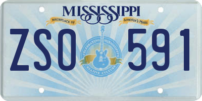 MS license plate ZSO591