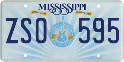 MS license plate ZSO595