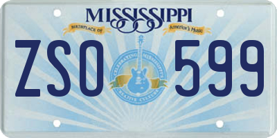 MS license plate ZSO599
