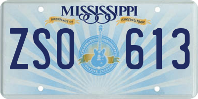 MS license plate ZSO613