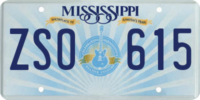 MS license plate ZSO615