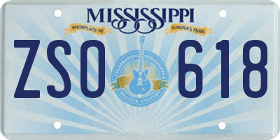 MS license plate ZSO618