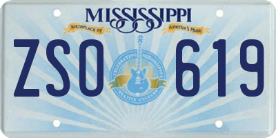 MS license plate ZSO619