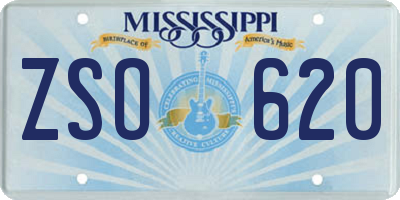 MS license plate ZSO620