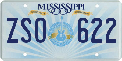 MS license plate ZSO622