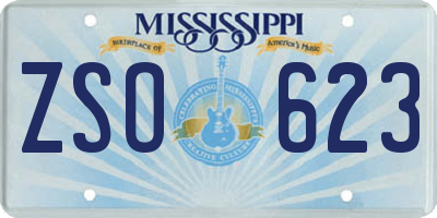 MS license plate ZSO623