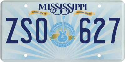 MS license plate ZSO627
