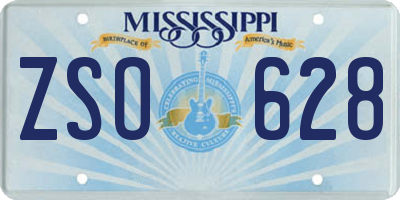 MS license plate ZSO628