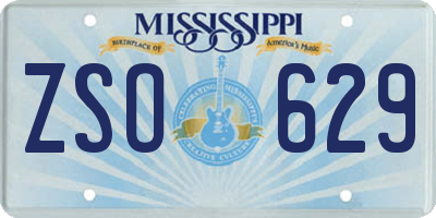 MS license plate ZSO629